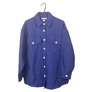 Madewell Shirt Women Small Blue Oversized Shacket Button Up Classic Gorpcore NWT